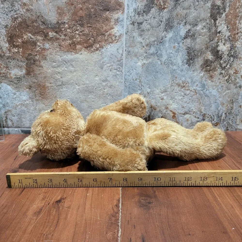 Vintage Brown Bear Shelf Sitter Plush Nursery Decor